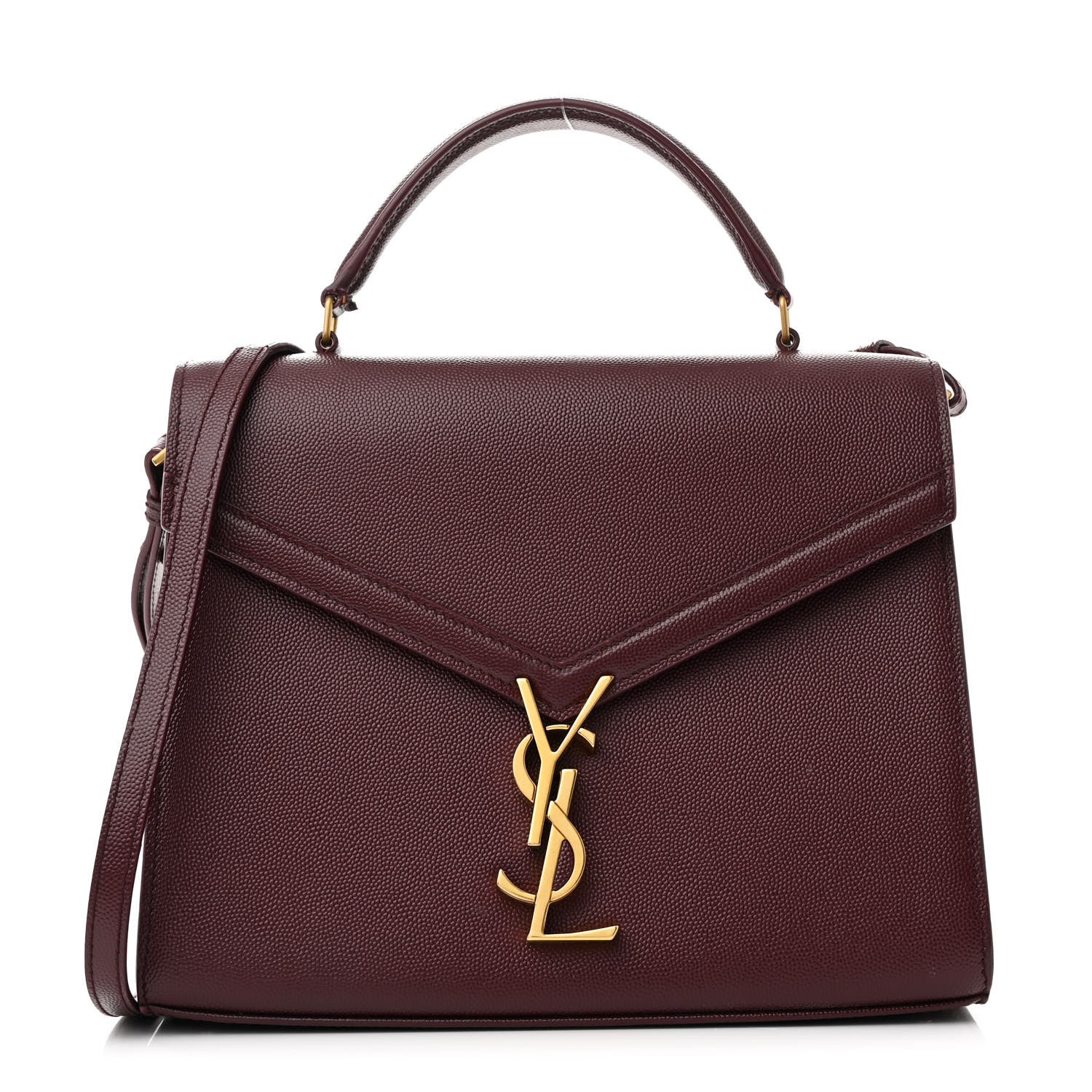 Saint Laurent Grain de Poudre Medium Classic Monogram Cassandra Top Handle Rouge Legion 1 of 12