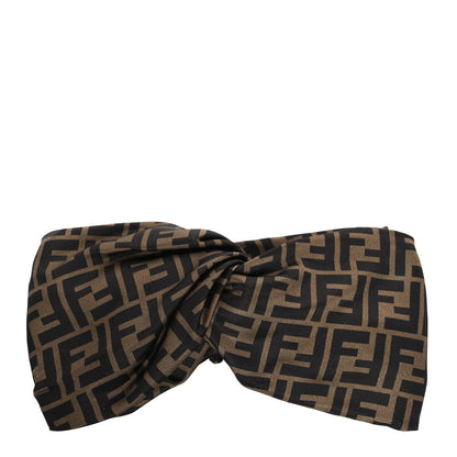 Fendi Silk FF Logo Headband Tobacco 1 of 3