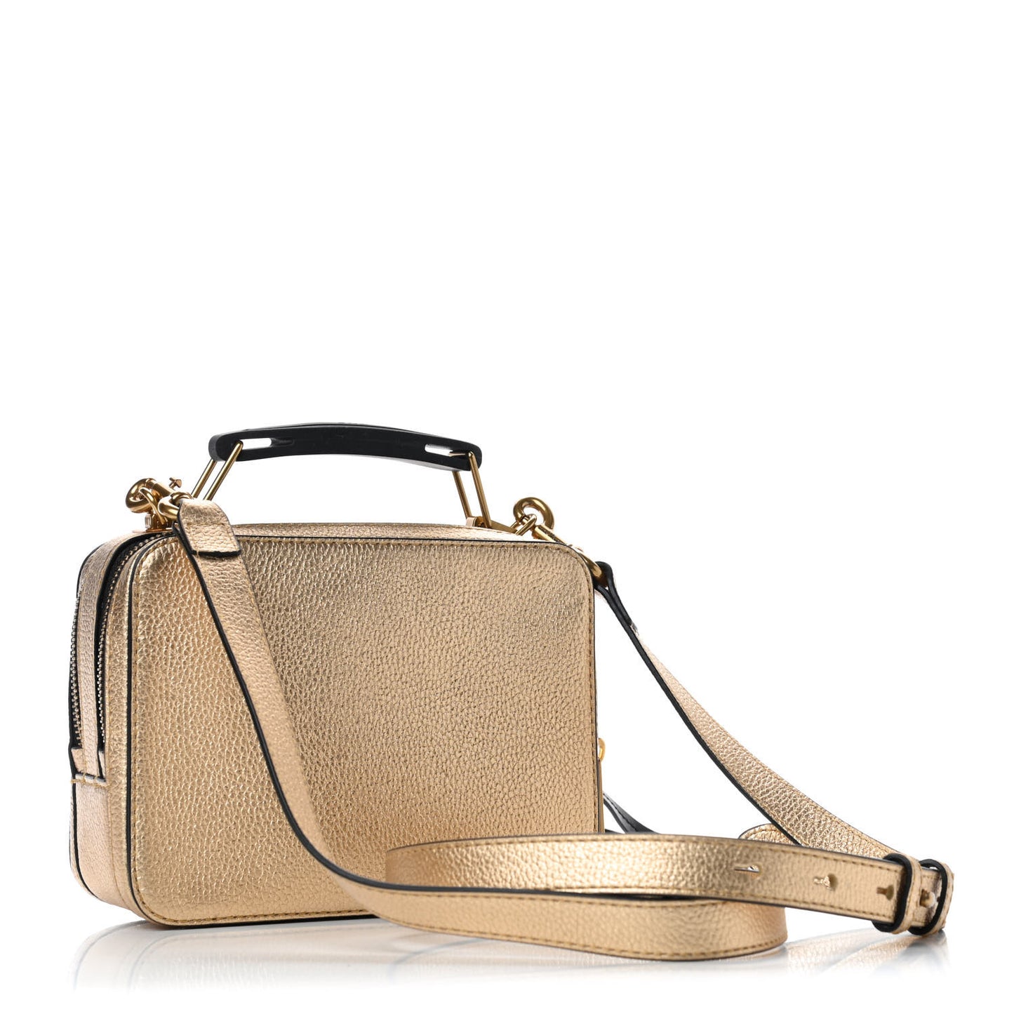 Metallic Calfskin The Box 20 Crossbody Gold