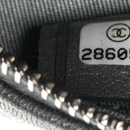 Chanel Goatskin Camellia Embossed Round Clutch With Chain Grey 7 of 11