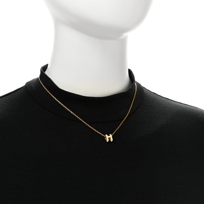 Hermes Lacquered Gold Mini Pop H Pendant Necklace White 2 of 7