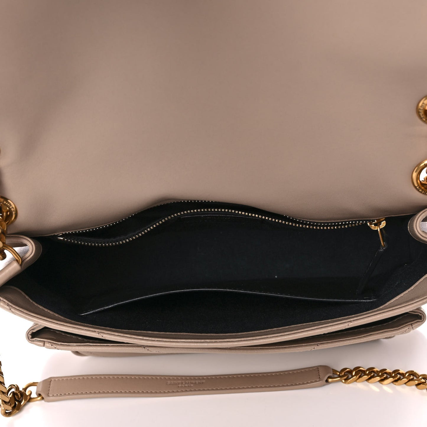 Lambskin Matelasse Monogram Medium Niki Chain Satchel Dark Beige