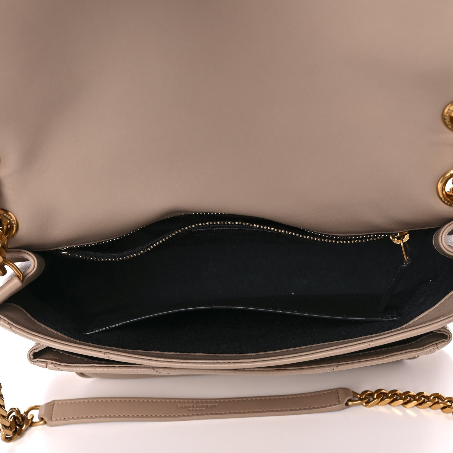 Saint Laurent Lambskin Matelasse Monogram Medium Niki Chain Satchel Dark Beige 5 of 16