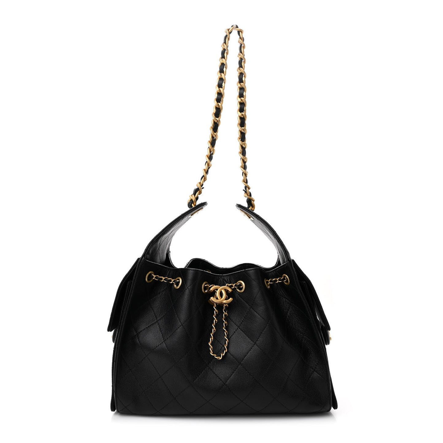 Caviar Quilted Small Chanel 25 Handbag Black