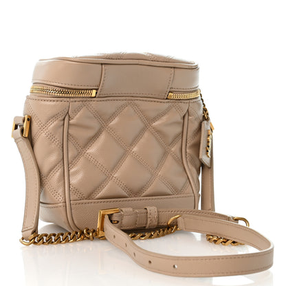 Saint Laurent Grain de Poudre Quilted 80's Vanity Bag Dark Beige 3 of 13