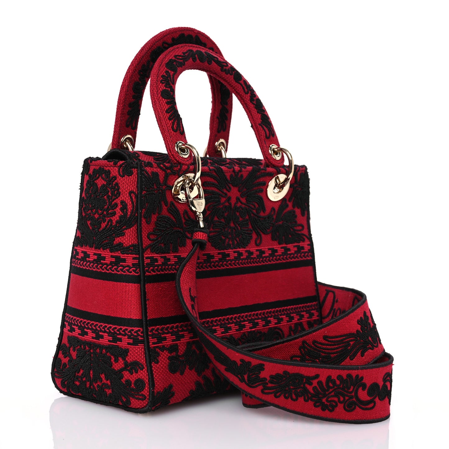Canvas Embroidered Ornamental Cornely Medium Lady D-Lite Red Black