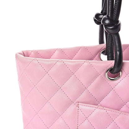 Chanel Calfskin Quilted Large Cambon Tote Pink Black 12 of 13