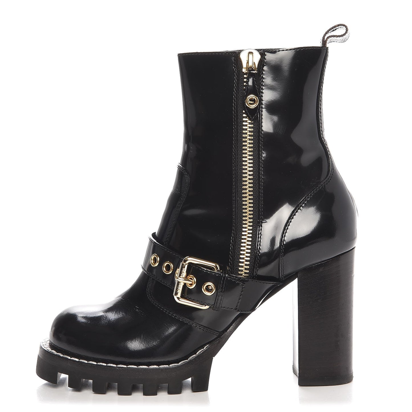 Patent Calfskin Star Trail Ankle Boots 39 Black