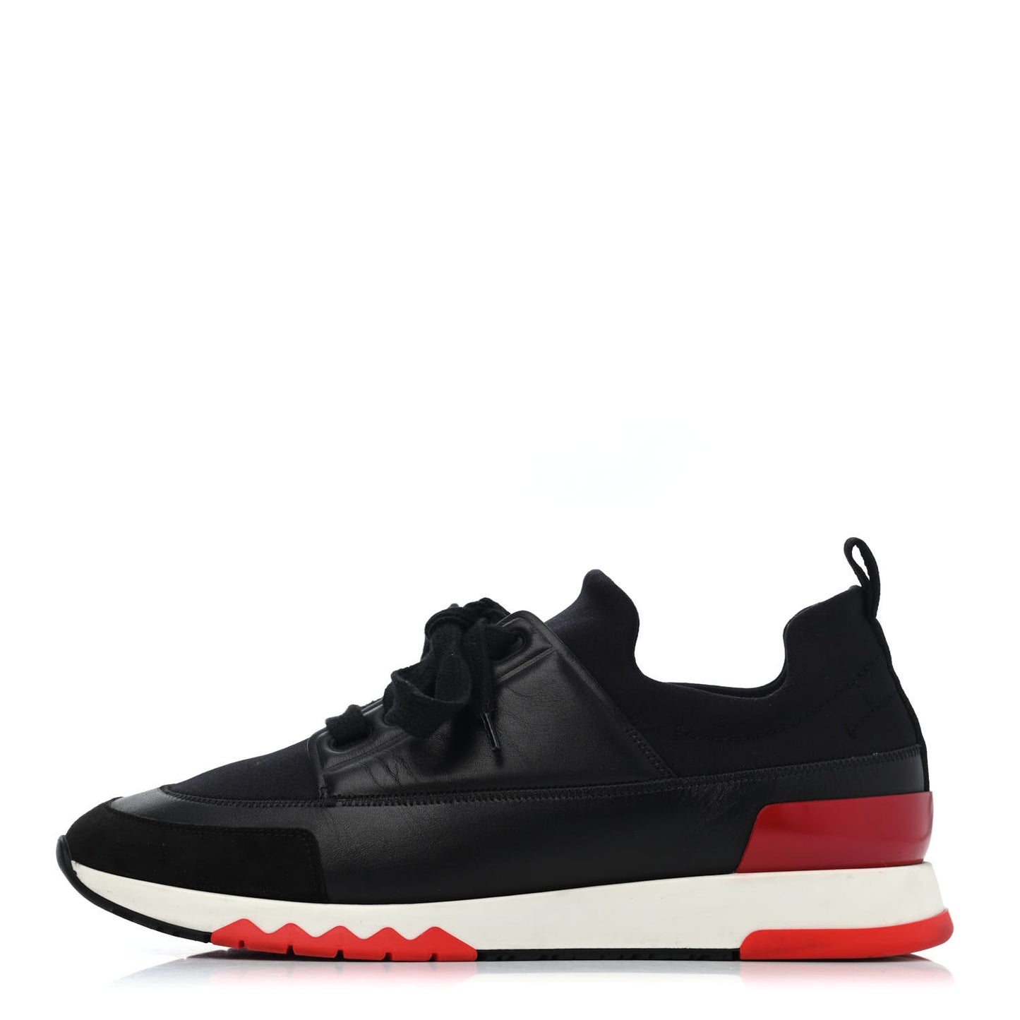 Calfskin Womens Trail Sneakers 38.5 Black