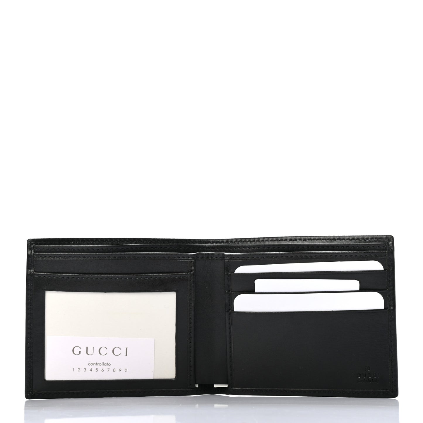 Calfskin Crest Bi-Fold Wallet Black