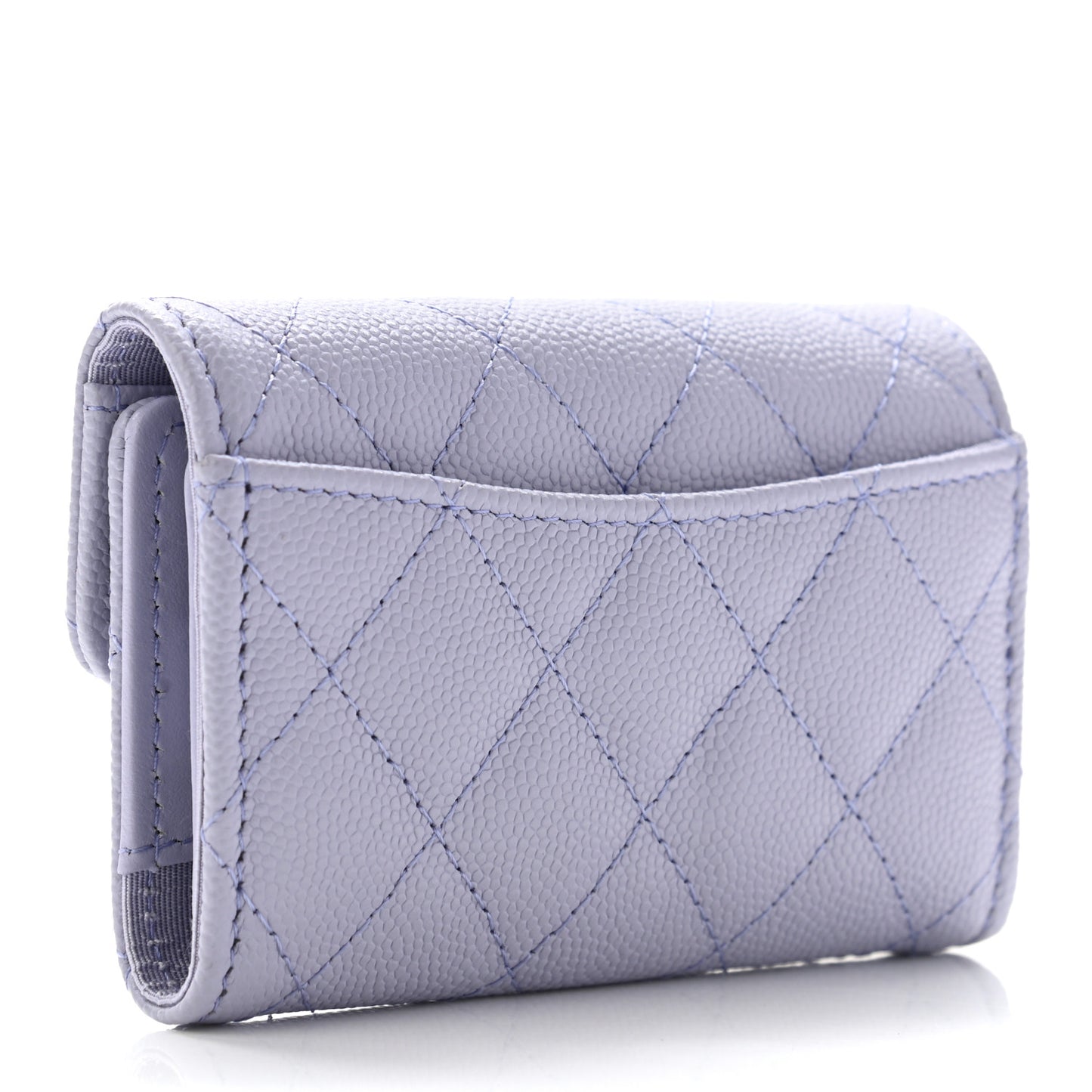 Caviar Quilted Classic 4 Key Holder Wallet Light Purple