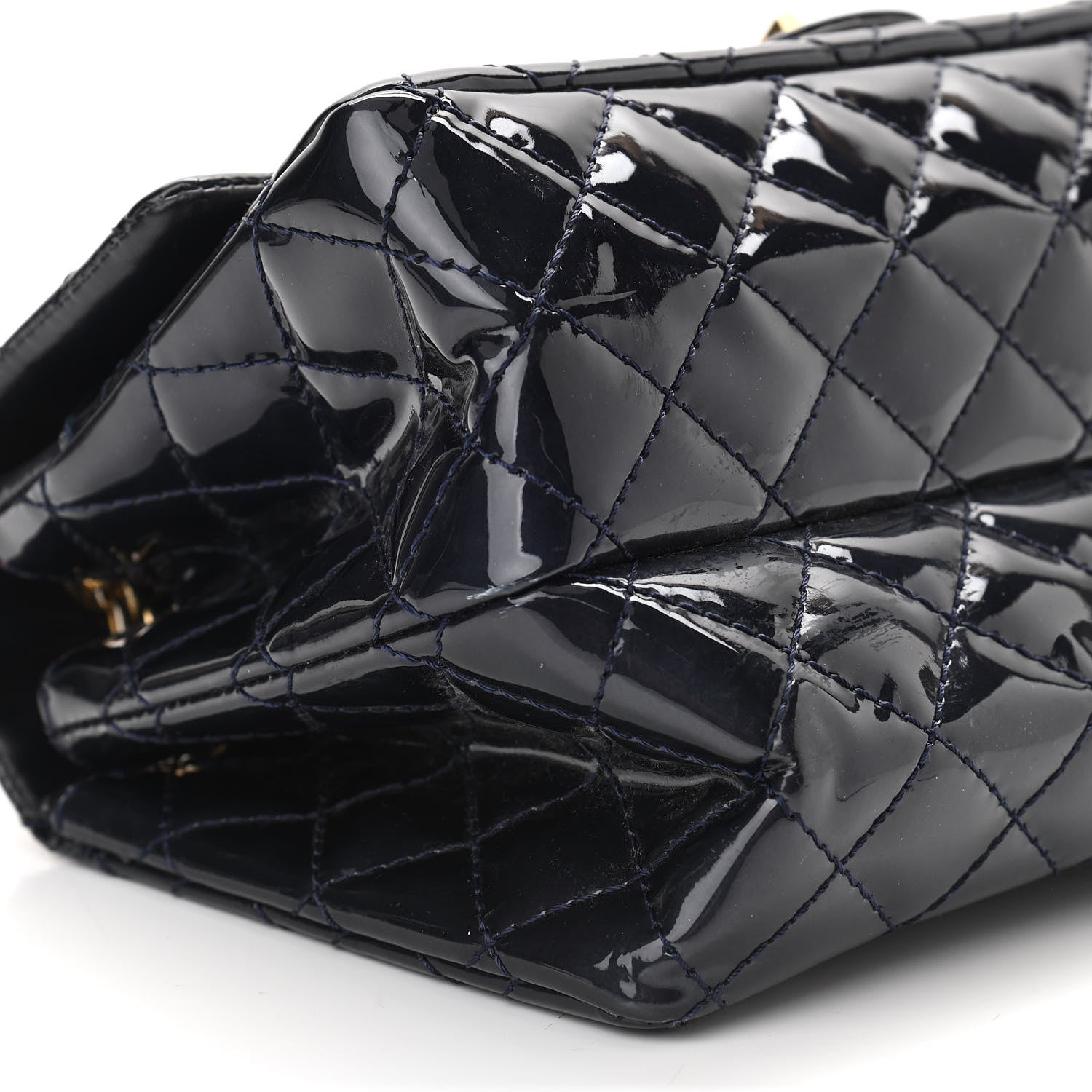 Chanel Patent Quilted Accordion Reissue 2.55 Flap Navy 10 of 11