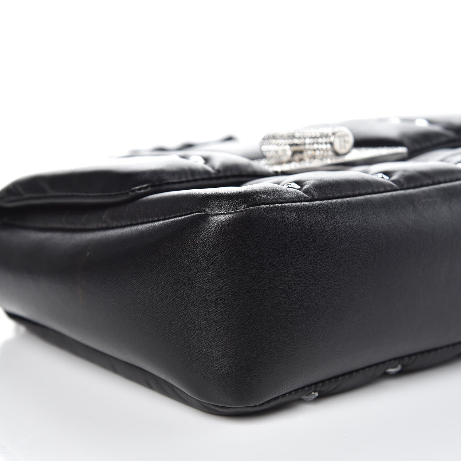 Tom Ford Lambskin Quilted Crystal Small Natalia Chain Bag Black 8 of 11