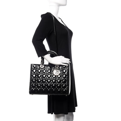 Christian Dior Patent Cannage Large Lady Dior Black 2 of 8