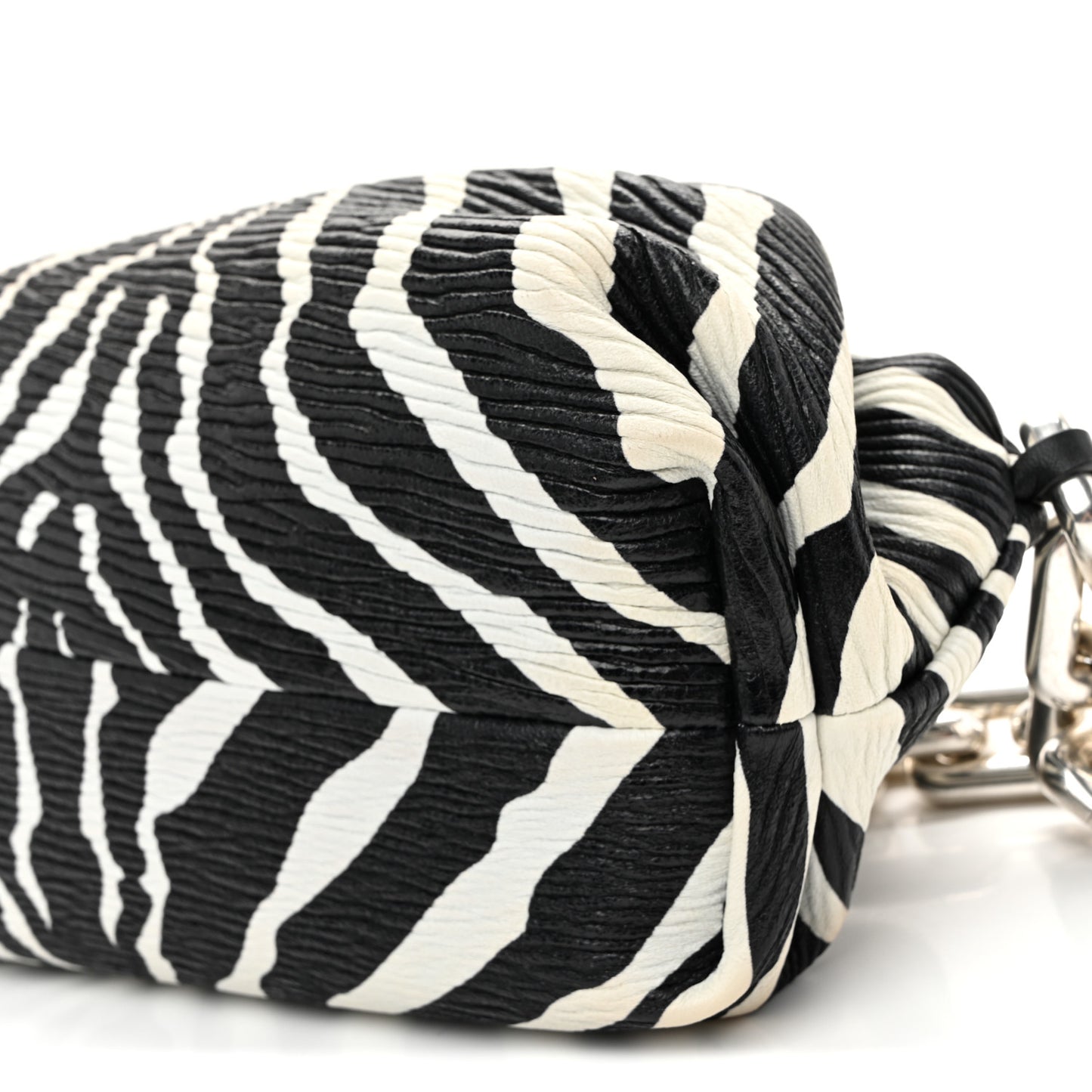 Nappa Zebra Print The Pouch Chain White Black