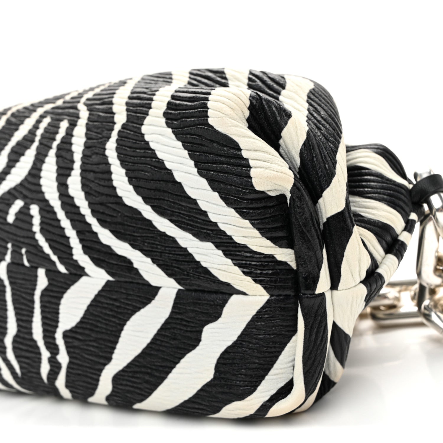 Bottega Veneta Nappa Zebra Print The Pouch Chain White Black 10 of 10