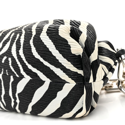 Bottega Veneta Nappa Zebra Print The Pouch Chain White Black 10 of 10