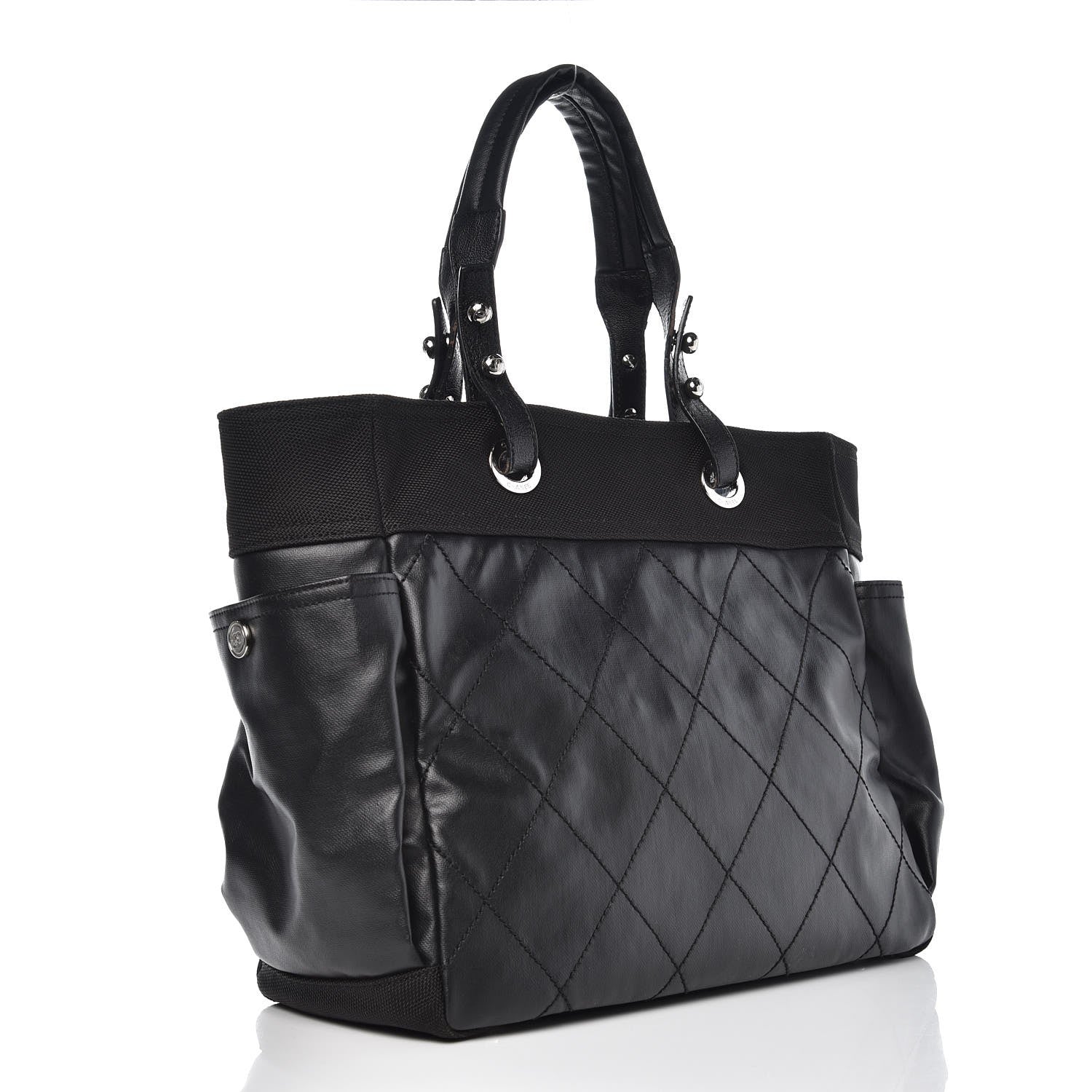 Chanel Coated Canvas Large Paris Biarritz Tote Black 4 of 19