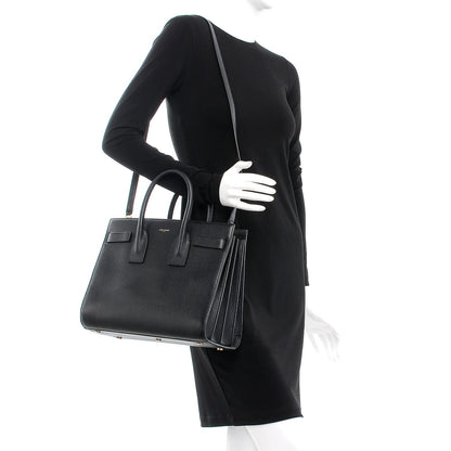 Saint Laurent Grained Calfskin Small Sac De Jour Black 2 of 12