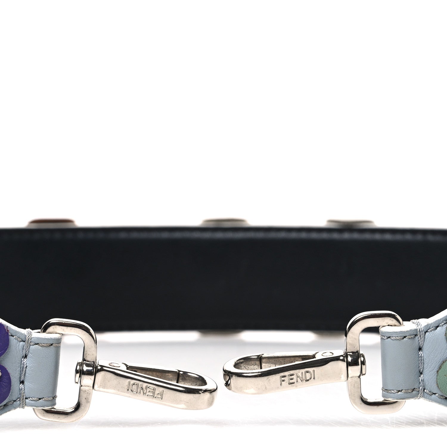 Fendi Vitello Dolce Flowerland Bi-Color Studded Strap You Blue Multicolor 3 of 5