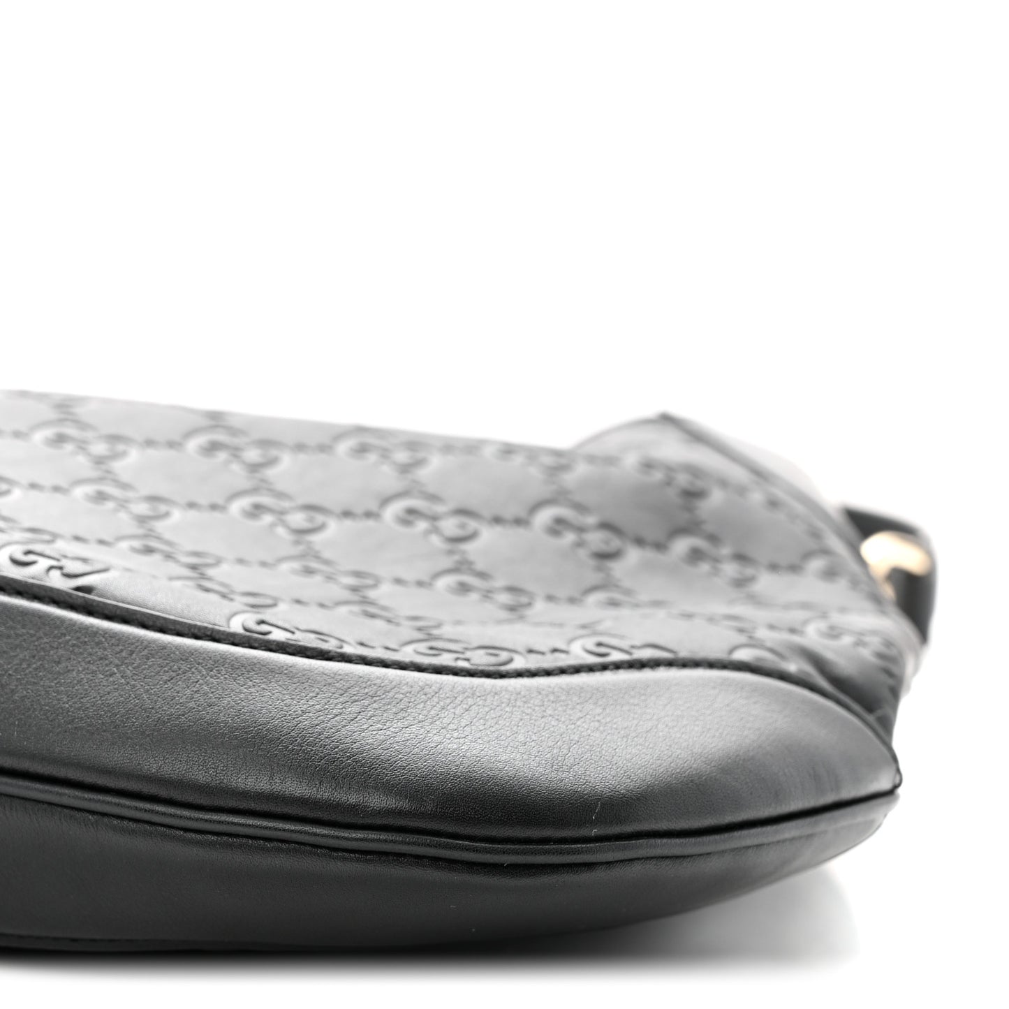 GG Calfskin Embossed B Medium Shoulder Bag Arabella Black