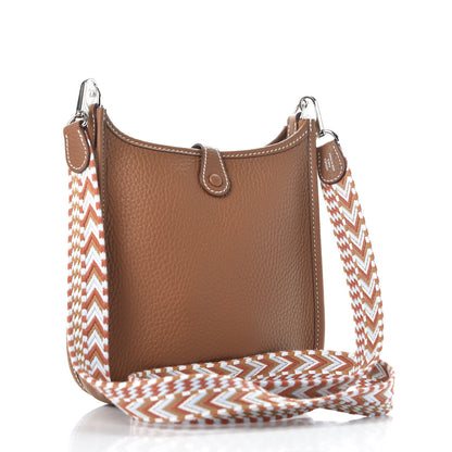 Hermes Taurillon Clemence Allegro Evelyne TPM Gold Cornaline White 2 of 10