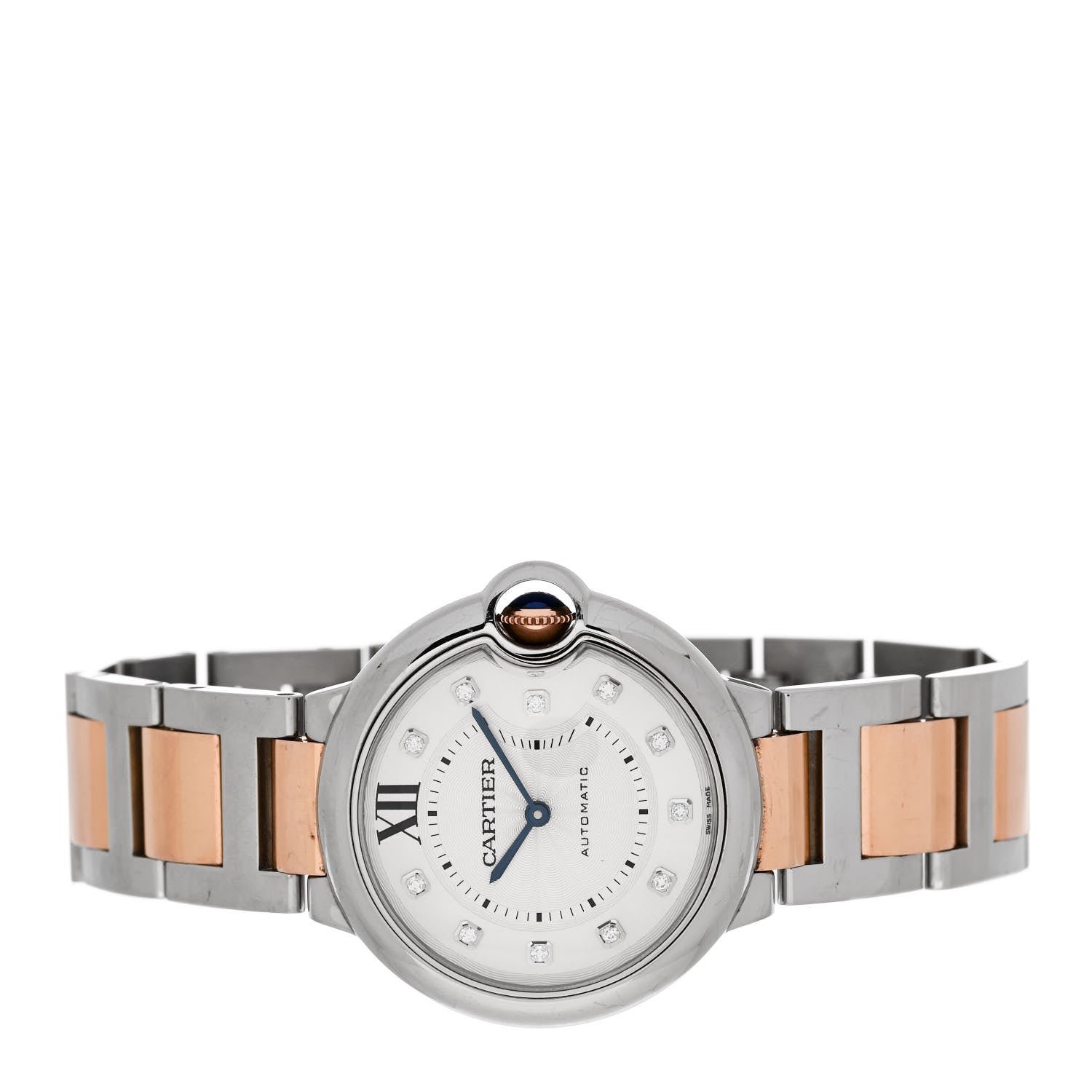 Cartier Stainless Steel 18K Pink Gold Diamond 36mm Ballon Bleu De Cartier Automatic Watch 2 of 4