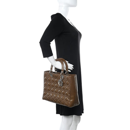Christian Dior Patent Cannage Large Lady Dior Brown 2 of 14