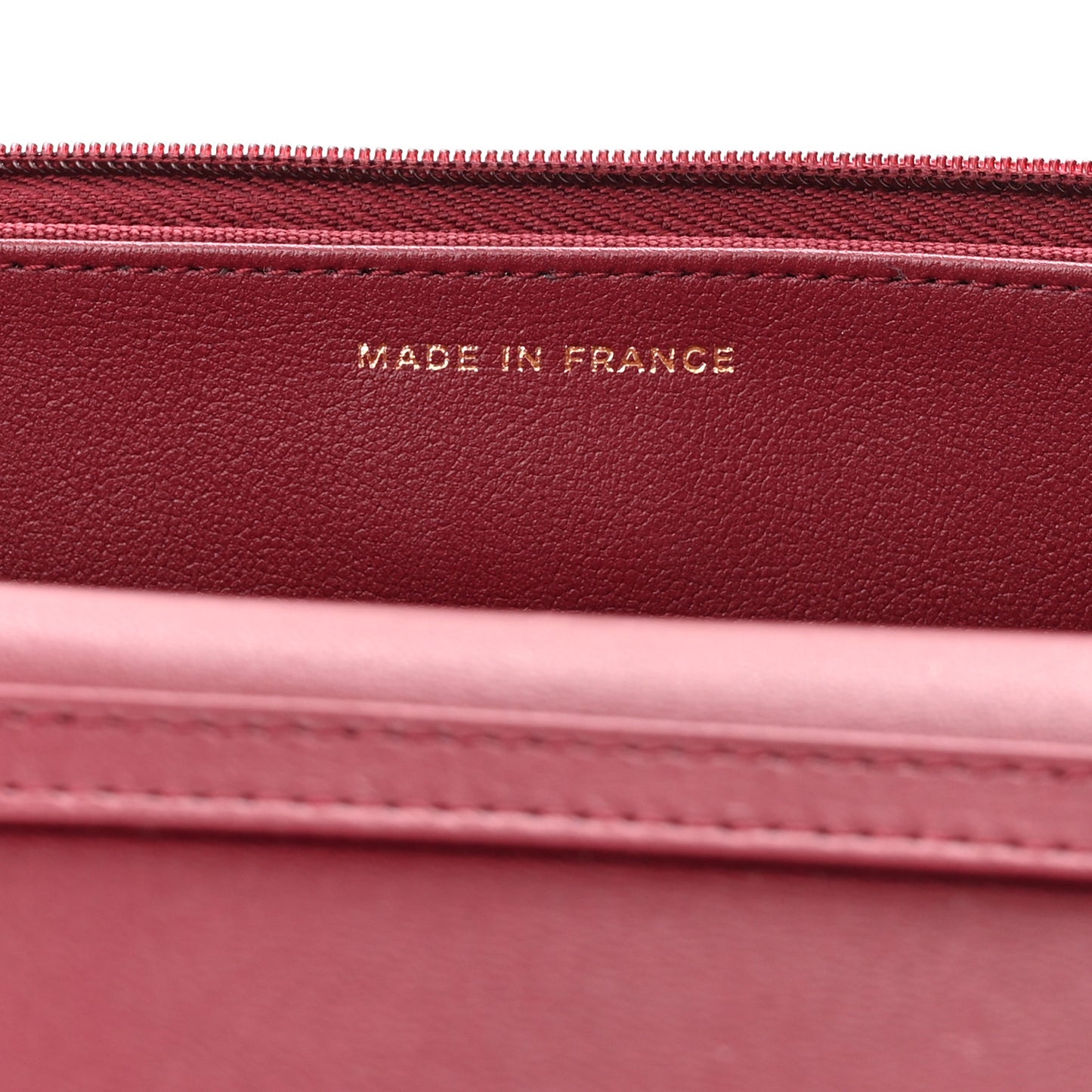 Lambskin Resin Quilted Coco Hearts Wallet On Chain WOC Burgundy