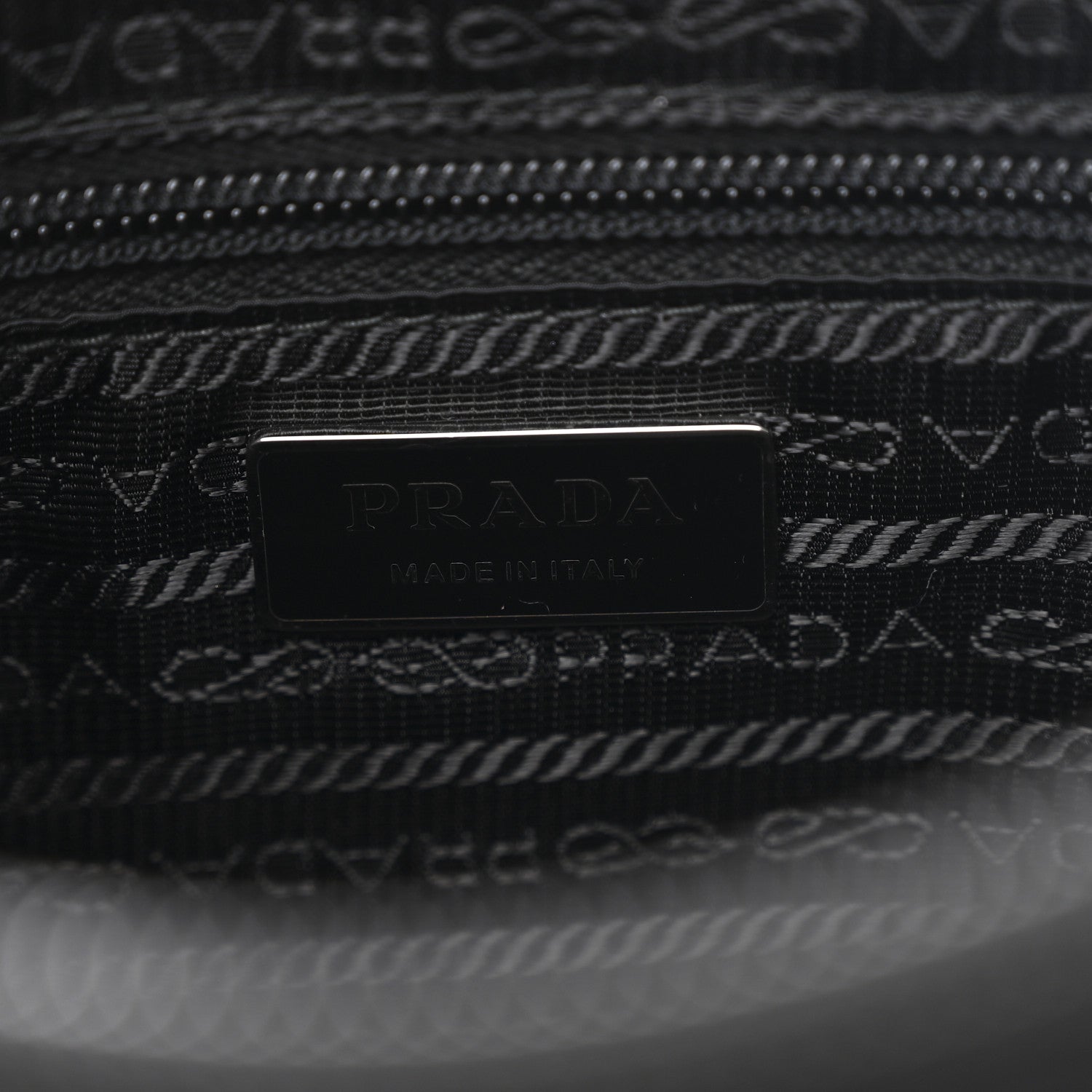 Prada Re-Nylon Vela Saffiano Pocket Double Zip Shoulder Bag Black 6 of 10