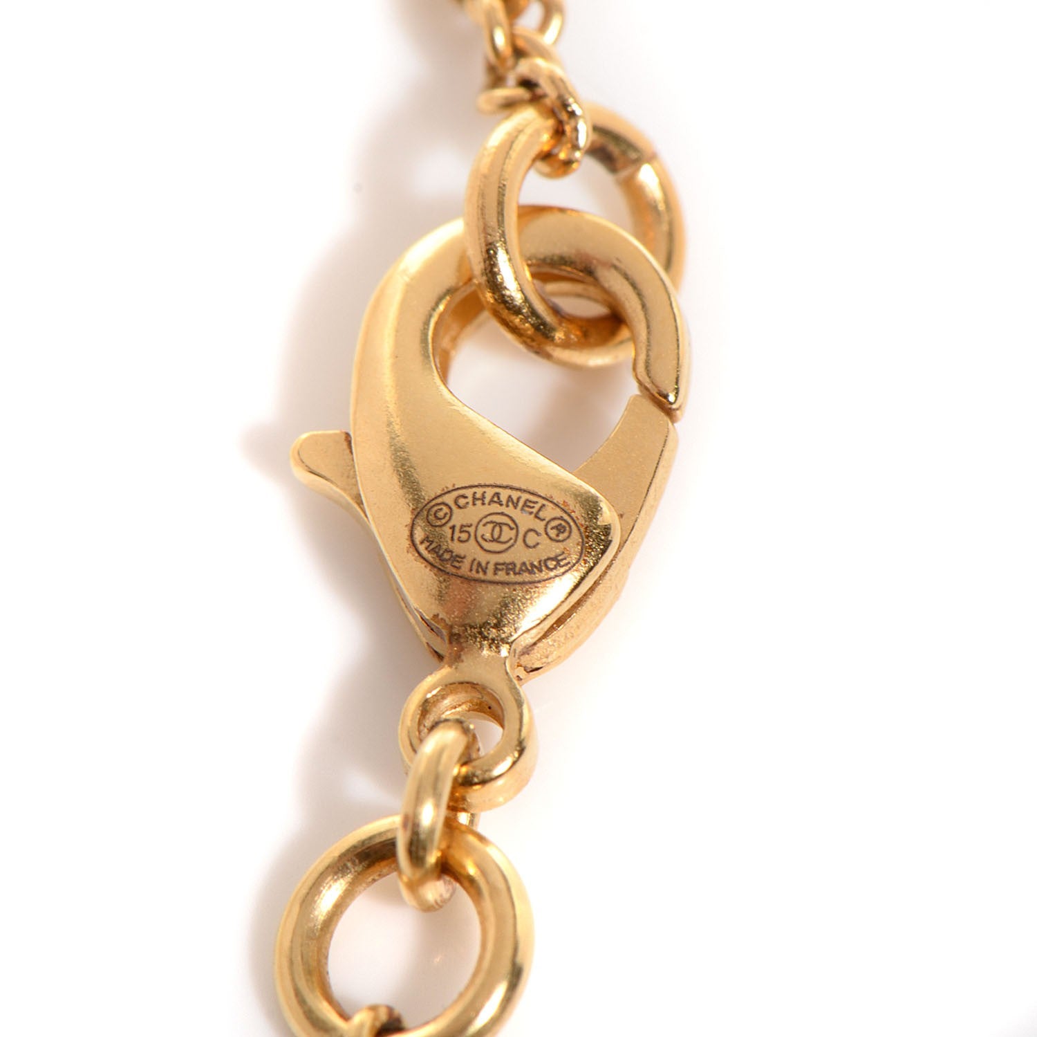 Chanel CC Pendant Necklace Gold 3 of 5