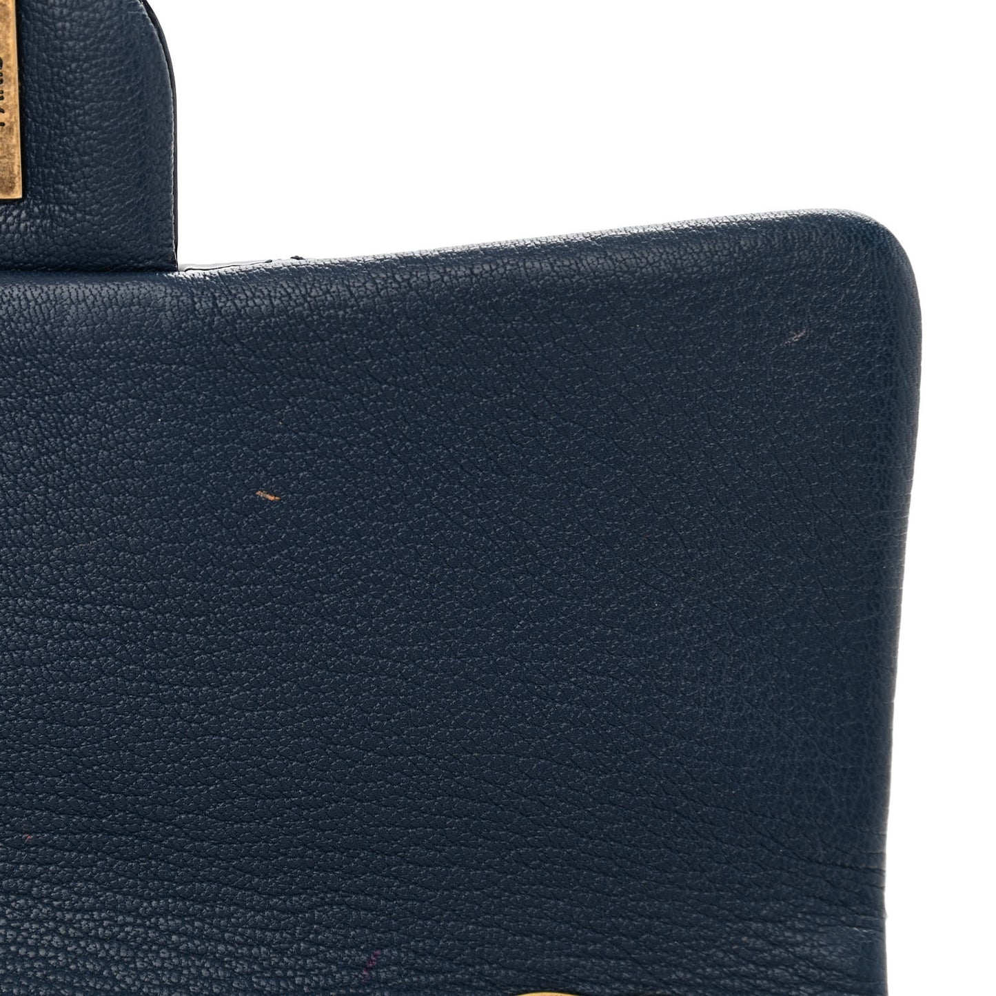 Patent Goatskin Quilted Medium CC Eyelet Flap Blue