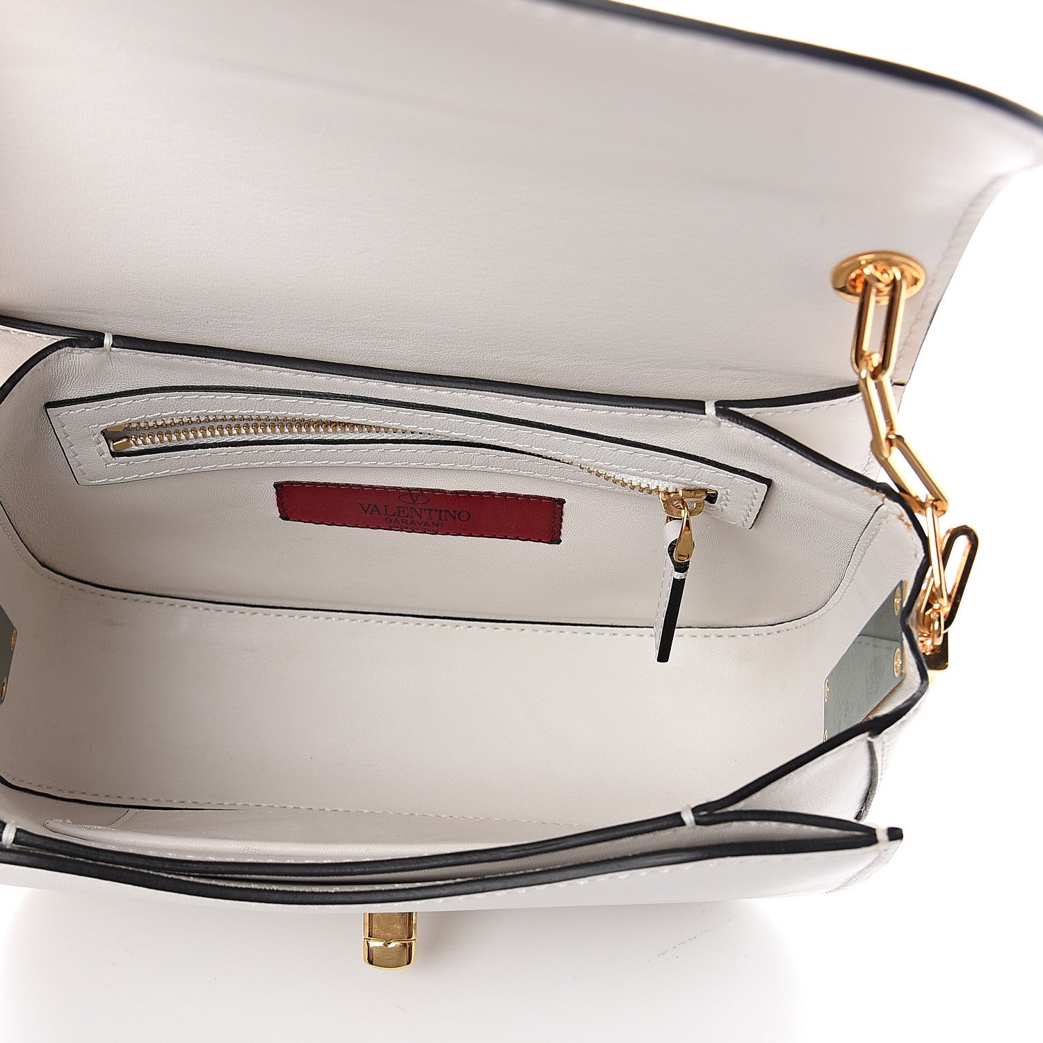 Valentino Garavani Vitello Chain Flap Bag White 4 of 8