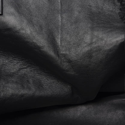 Celine Shiny Smooth Calfskin Shearling Horizontal Cabas Zipper Tote Black 16 of 17