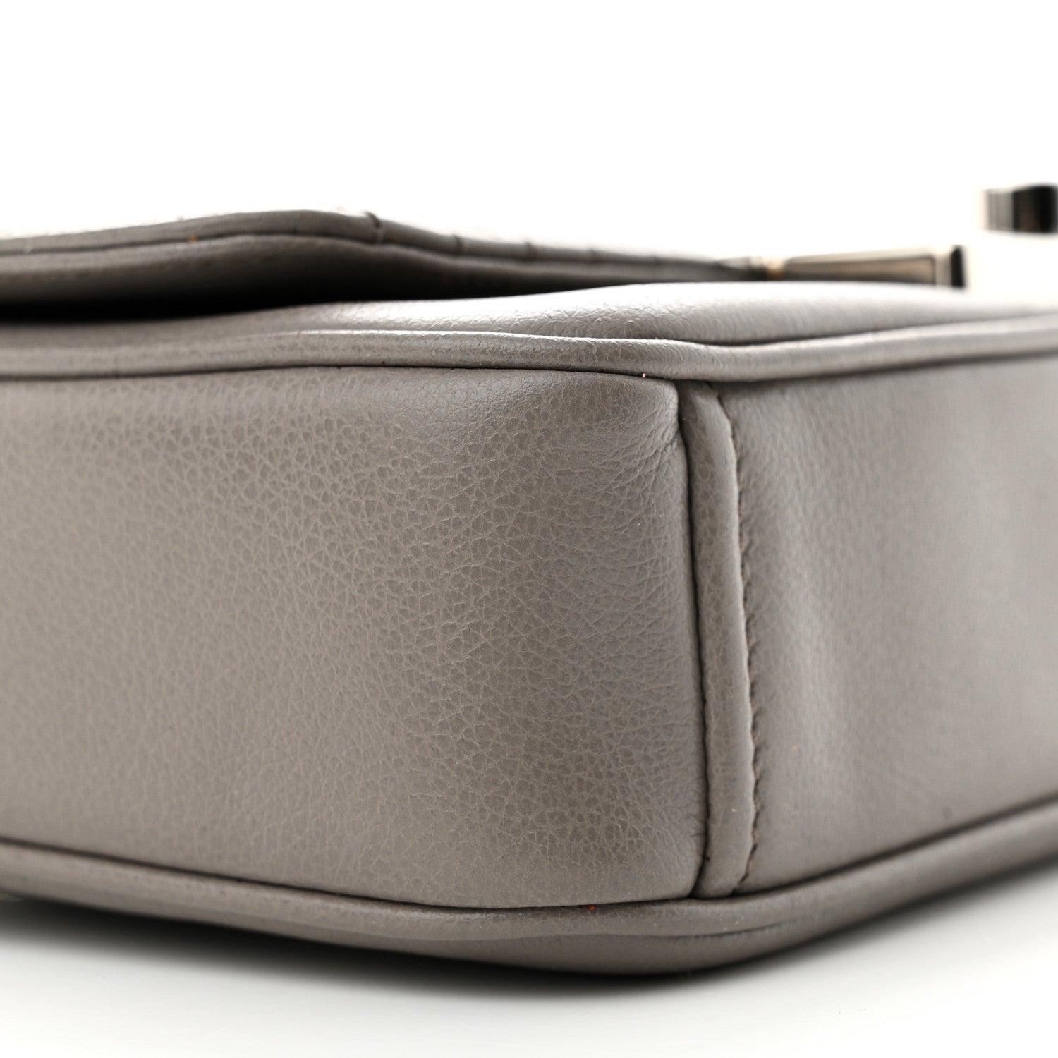 Prada Glace Calfskin Impunture Diagramme Sound Flap Chain Crossbody Bag Argilla 8 of 13