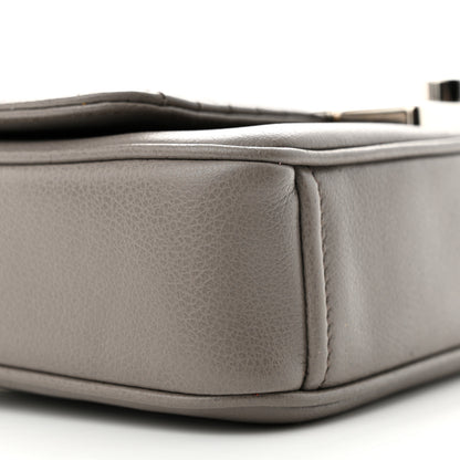 Prada Glace Calfskin Impunture Diagramme Sound Flap Chain Crossbody Bag Argilla 8 of 13