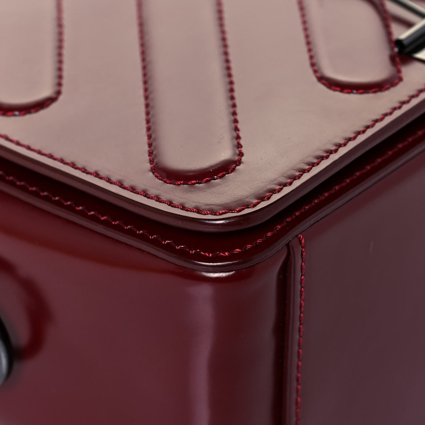 Calfskin Padded Diag Binder Flap Bag Burgundy