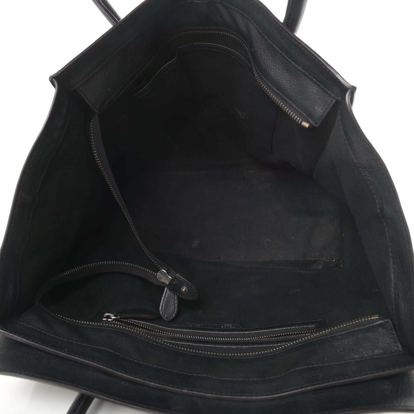 Drummed Calfskin Shoulder Luggage Black