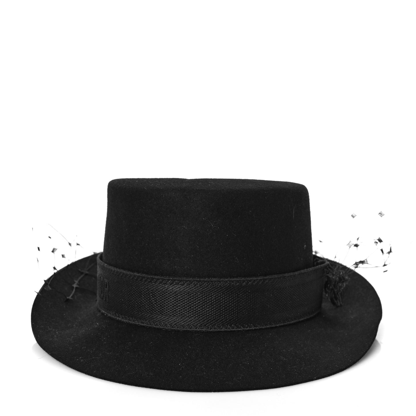 Rabbit Felt Veil Hat 57 Black