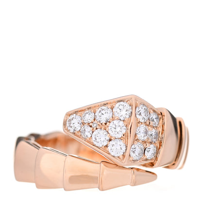 Bulgari 18K Rose Gold Diamond Serpenti Viper Ring S 1 of 6