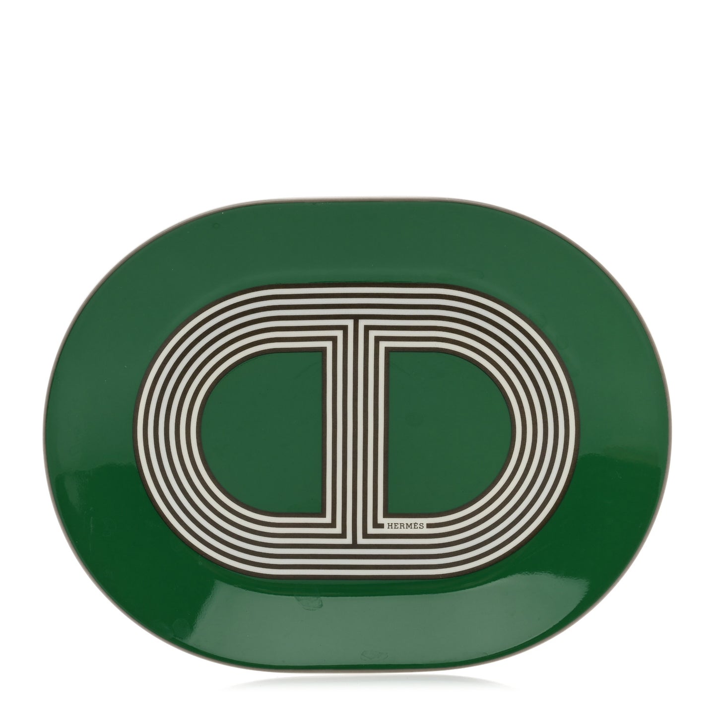 Porcelain Rallye 24 Mini Oval Plate Vert
