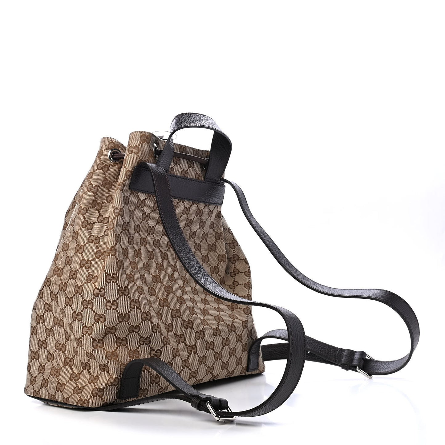 Monogram Dollar Calfskin O Drawstring Backpack Beige Ebony Testa di Moro Dark Chocolate