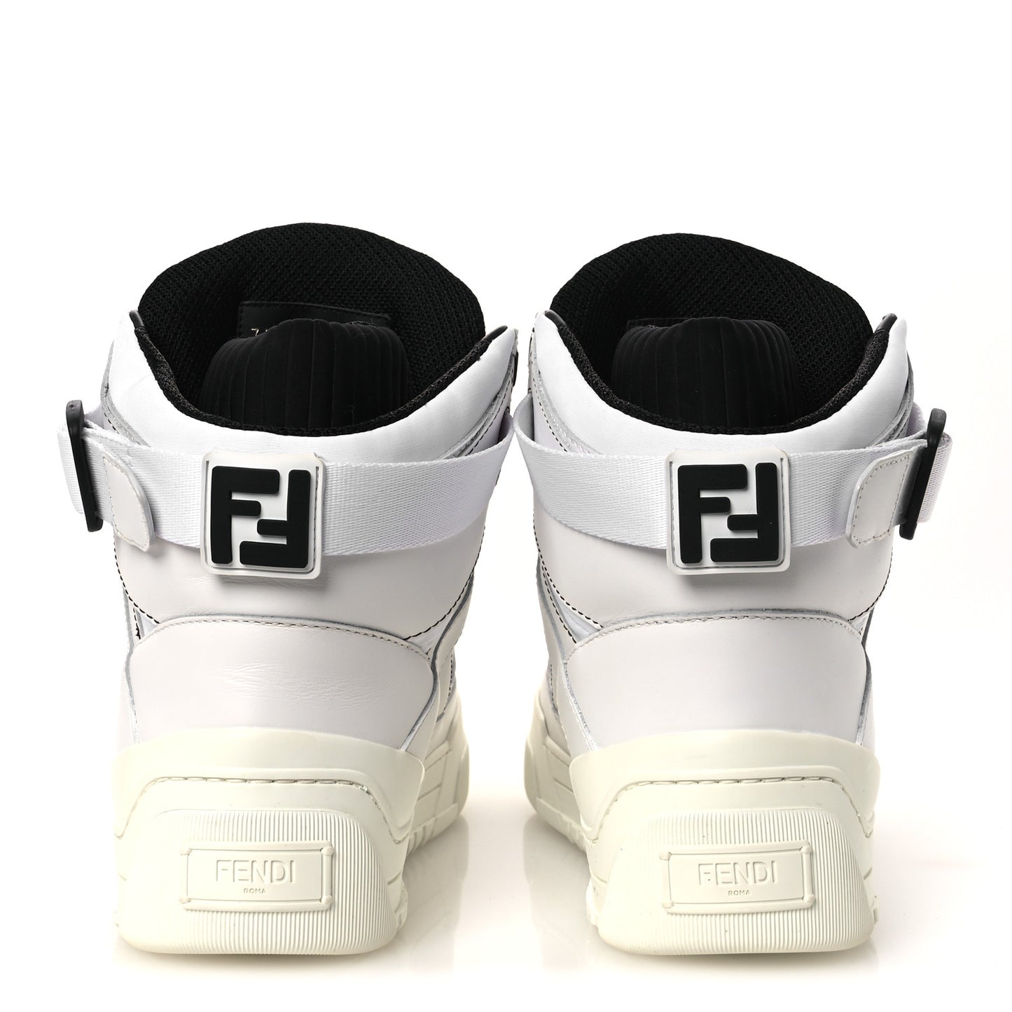 Vitello Nylon Logo Mens High Top Sneakers 7 Ultra White Black