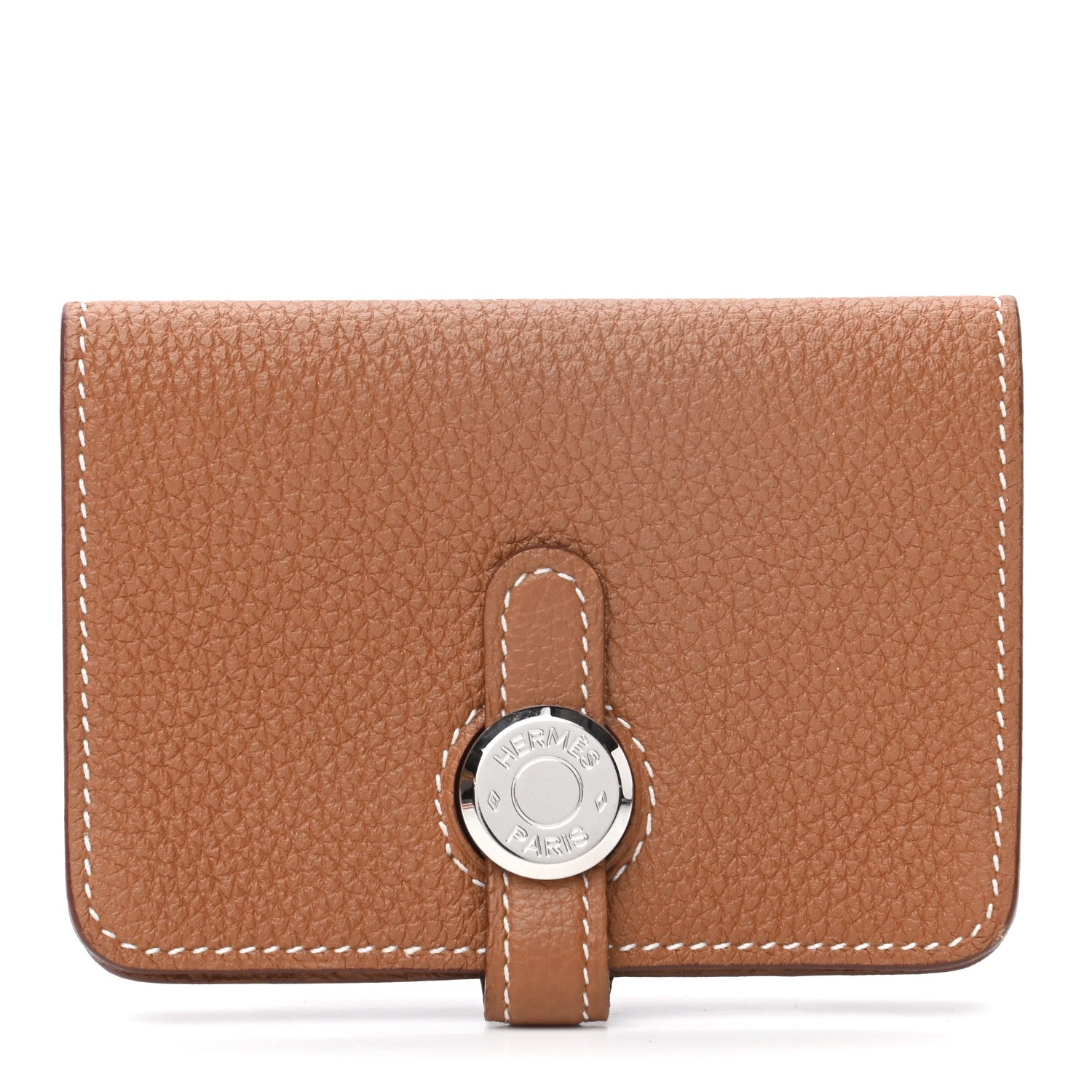 Hermes Togo Dogon Card Case Key Holder Gold 1 of 6