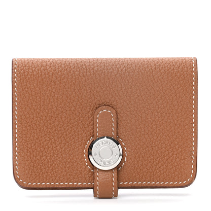 Hermes Togo Dogon Card Case Key Holder Gold 1 of 6