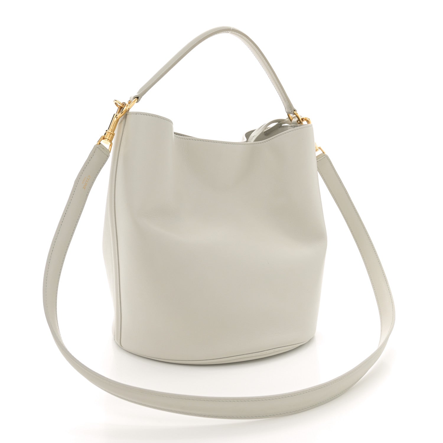 Celine Smooth Calfskin Bucket 16 Bag Light Stone 4 of 13