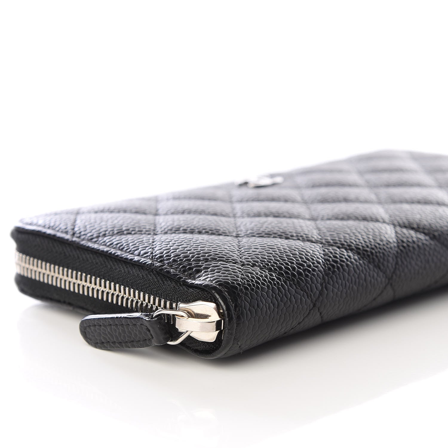 Chanel Caviar Quilted Large Gusset Zip Around Wallet Black 5 of 8