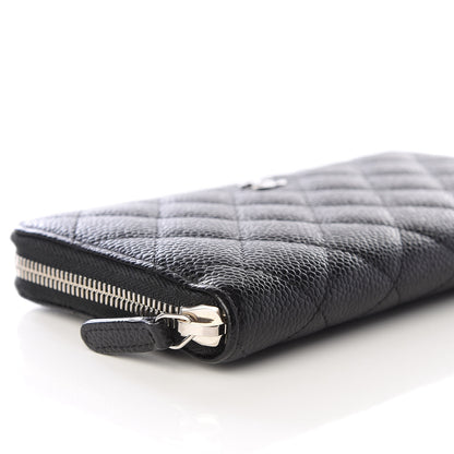 Chanel Caviar Quilted Large Gusset Zip Around Wallet Black 5 of 8