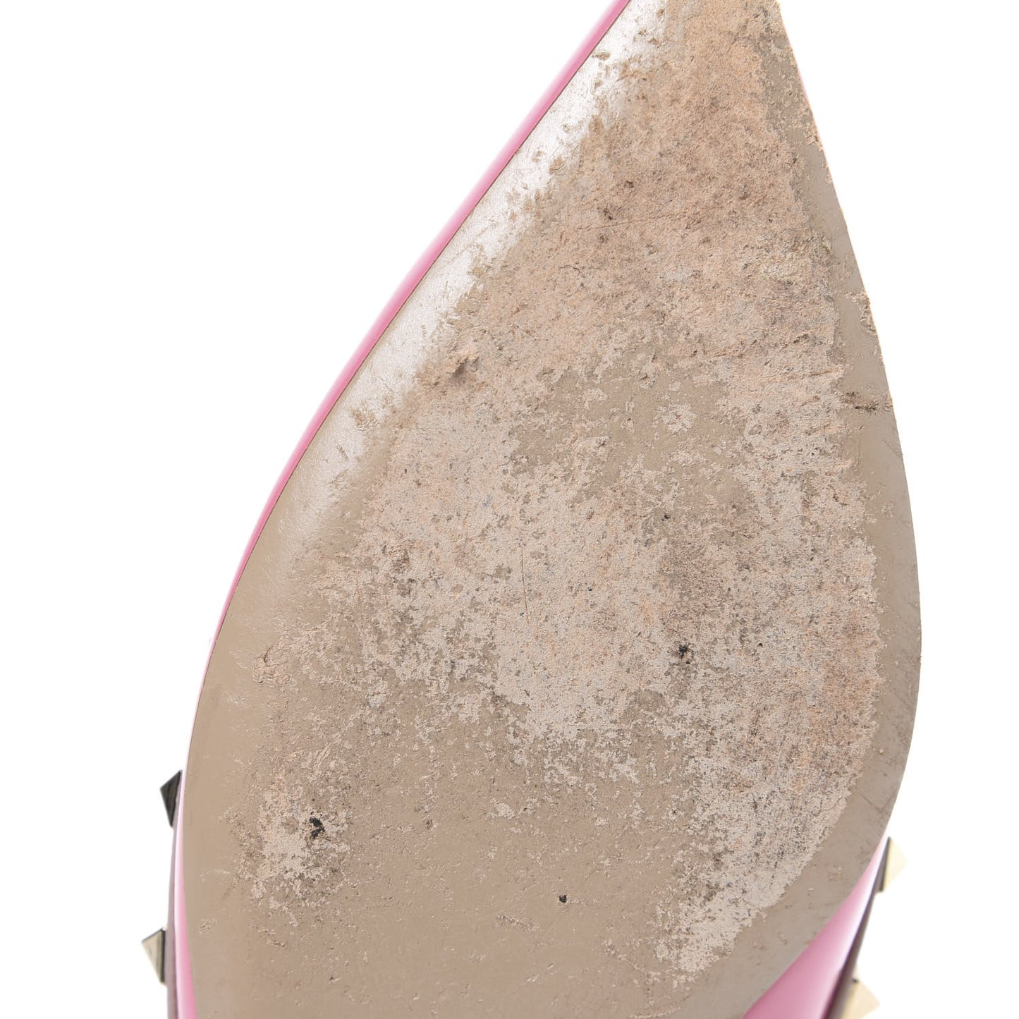Patent Nappa Rockstud Ballerina Flats 39 Peony Poudre