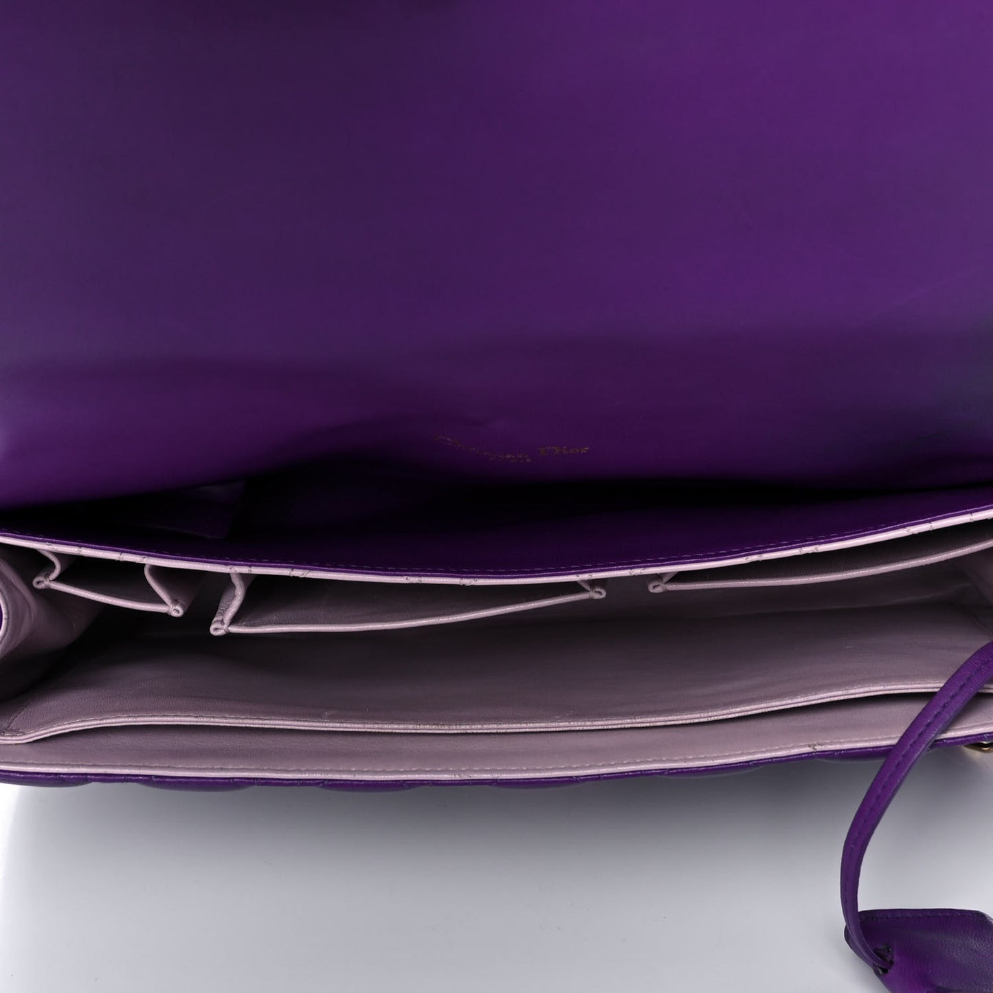 Lambskin Cannage Large Miss Dior Flap Purple